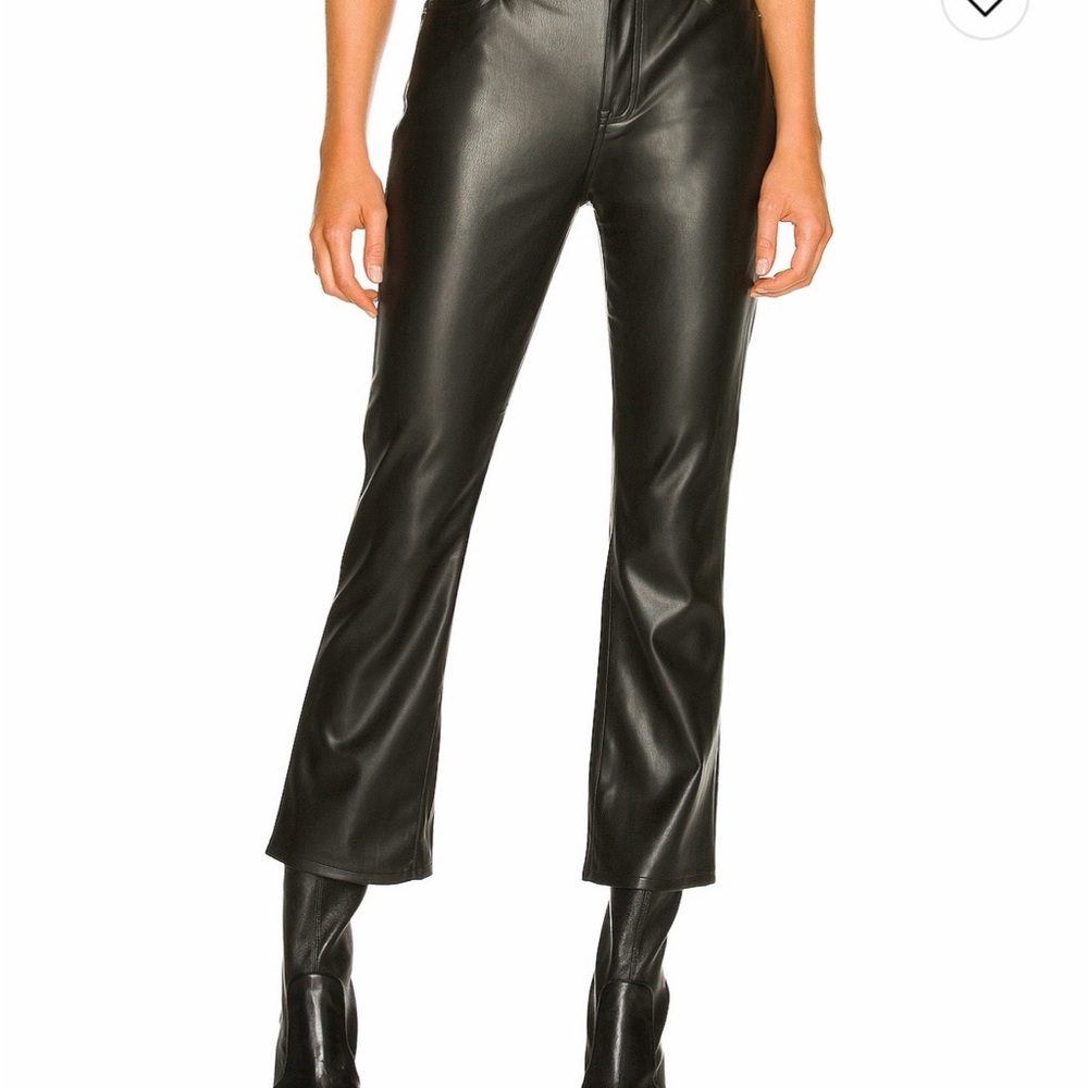 Pistola Lennon High Rise Cropped Boot Pant Faux Leather Black size 25
